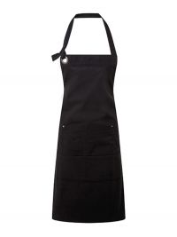 Latzschürze mit Tasche schwarz